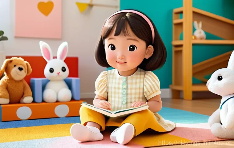 콩순이 캐릭터와 한국 문화 - **Prompt:** A heartwarming, cheerful 2D animated scene featuring a sweet young Korean girl with brig...