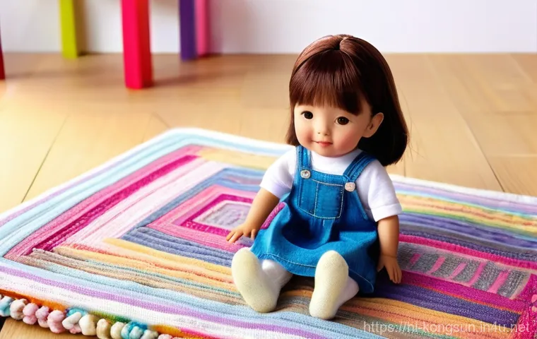 콩순이 브랜드 역사 - **Prompt 1: Classic Kongsooni Playtime**
    "A bright and cheerful image of a young child, approxim...