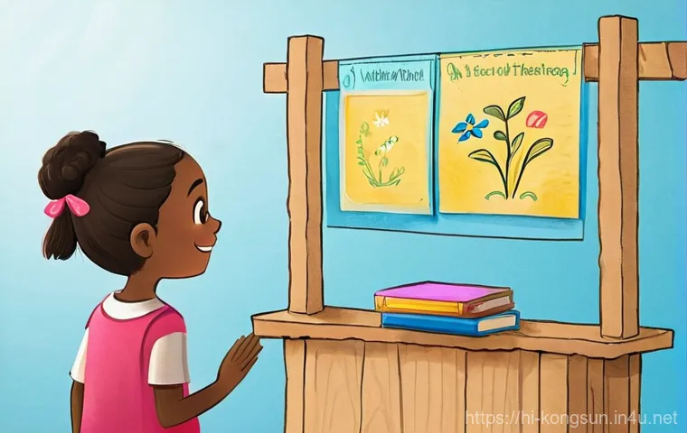 콩순이 캐릭터 아카데미 - **Prompt:** A dynamic scene featuring three children (aged 6-10) actively engaged in a creative buil...