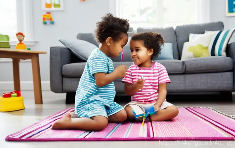 콩순이 완구 설문 조사 - **Prompt:** A cheerful 4-year-old child, dressed in a bright yellow t-shirt and blue denim overalls,...