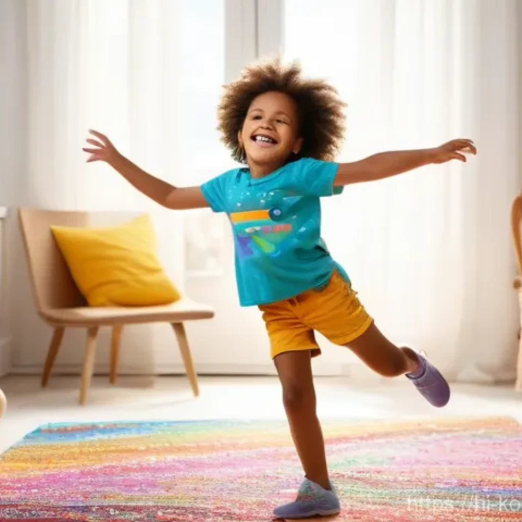 콩순이 주제가 - **Prompt:** A vibrant, cheerful image of a happy 5-year-old child, with bright, sparkling eyes, ener...